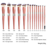 Kelz Cosmetics The pink princess 14 piece brush set is one of our customers top favorite! Enjoy this rose gold diamond brush set with a free holder to match the luxury aesthetic. You won't regret this complete collection for pro and daily use. Made for makeup artist or beginners who love soft premium makeup brushes.